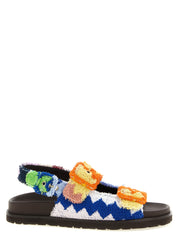 Missoni Multicolor Goatskin Flat Sandals