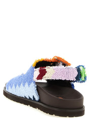 Missoni Multicolor Goatskin Flat Sandals