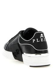 Philipp Plein Black Cowhide Leather Low Top Sneakers