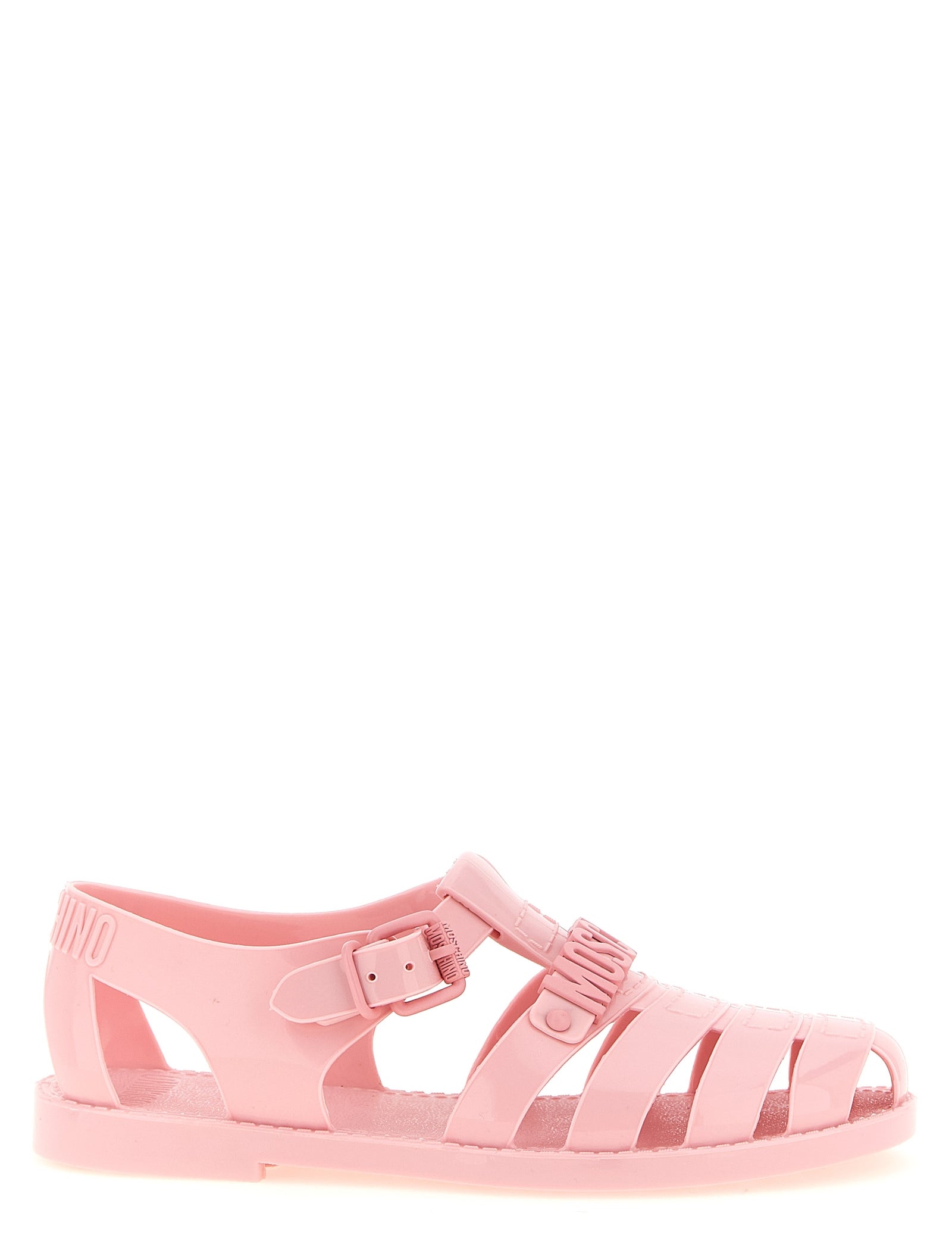 Moschino Pink PVC Flat Sandals
