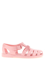 Moschino Pink PVC Flat Sandals