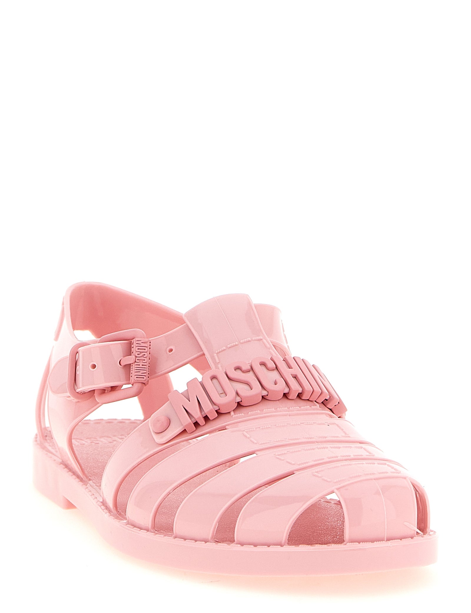 Moschino Pink PVC Flat Sandals