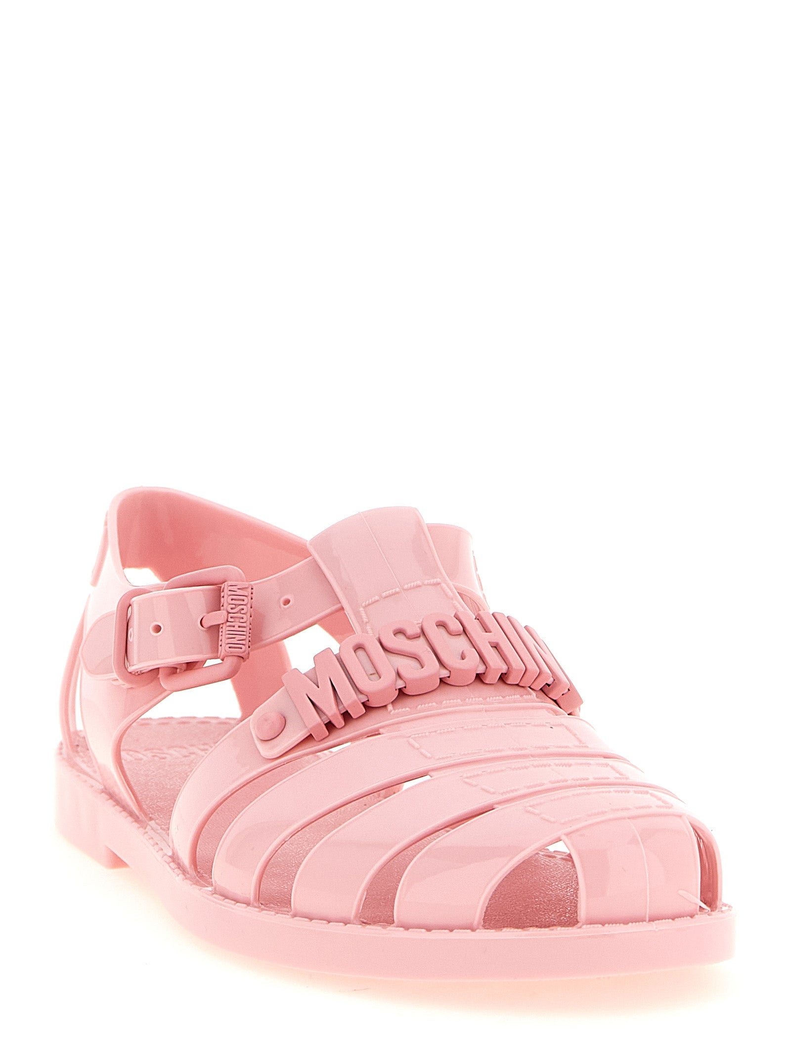 Moschino Pink PVC Flat Sandals