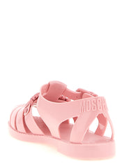 Moschino Pink PVC Flat Sandals