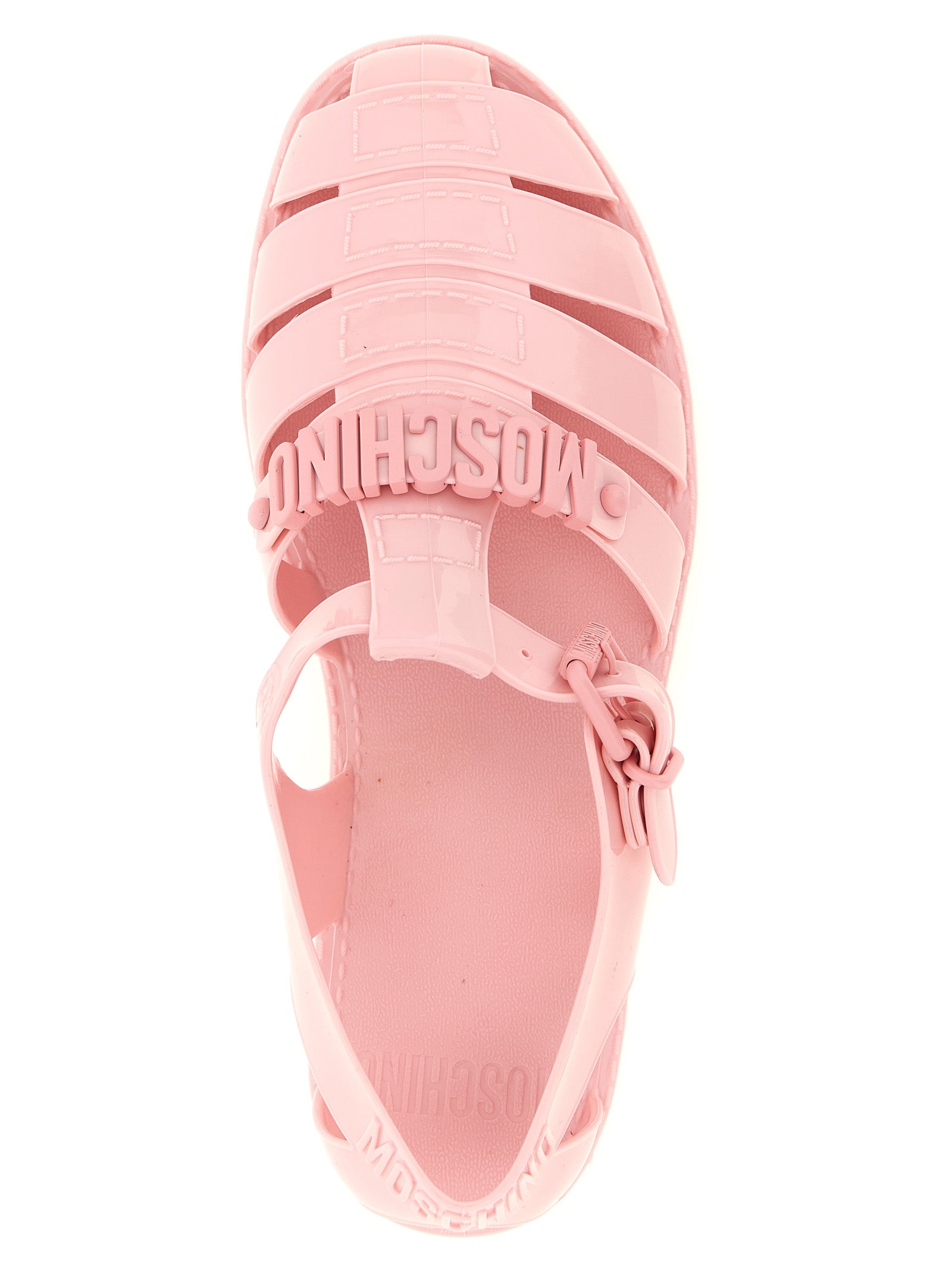 Moschino Pink PVC Flat Sandals