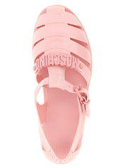 Moschino Pink PVC Flat Sandals