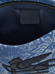 Etro Light Blue Cotton Clutch Bag