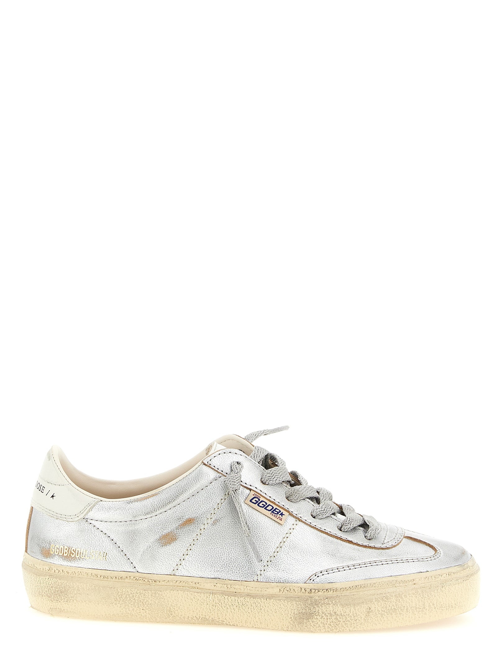 Golden Goose Silver Cowhide and Goat Leather Low Top Sneakers