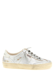 Golden Goose Silver Cowhide and Goat Leather Low Top Sneakers