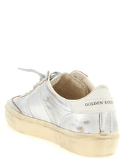 Golden Goose Silver Cowhide and Goat Leather Low Top Sneakers