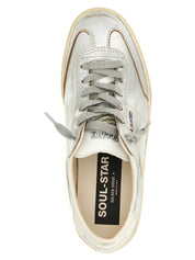 Golden Goose Silver Cowhide and Goat Leather Low Top Sneakers