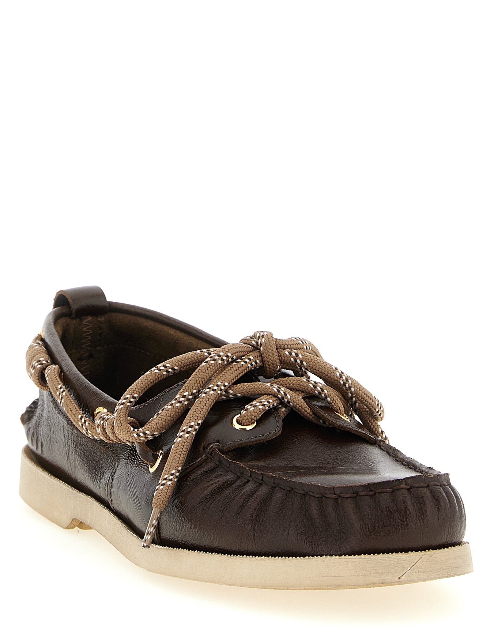Golden Goose Brown Cowhide Slip-On Loafers