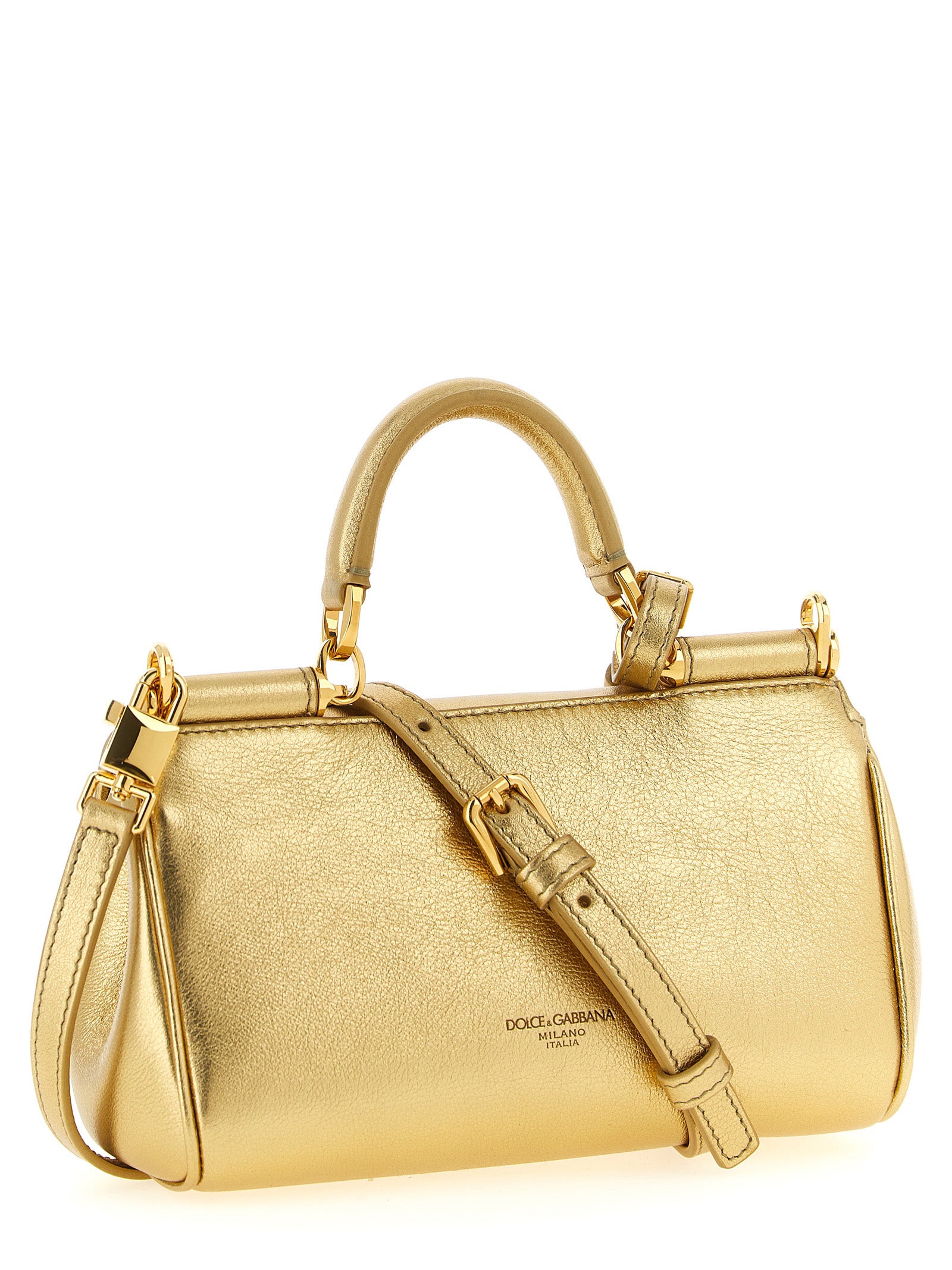 Dolce & Gabbana Gold Calfskin Mini Handbag