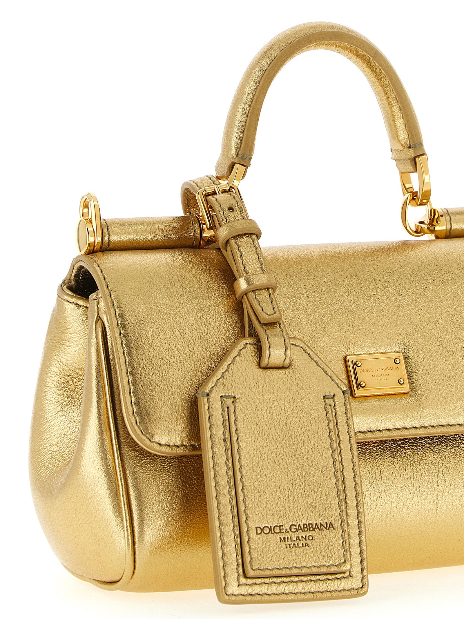 Dolce & Gabbana Gold Calfskin Mini Handbag