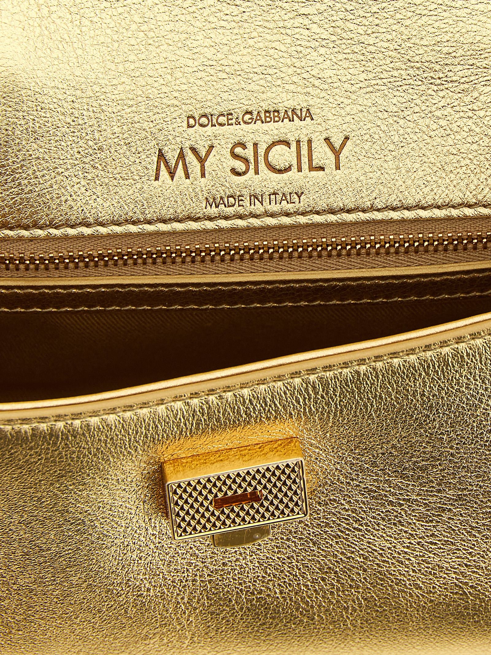 Dolce & Gabbana Gold Calfskin Mini Handbag