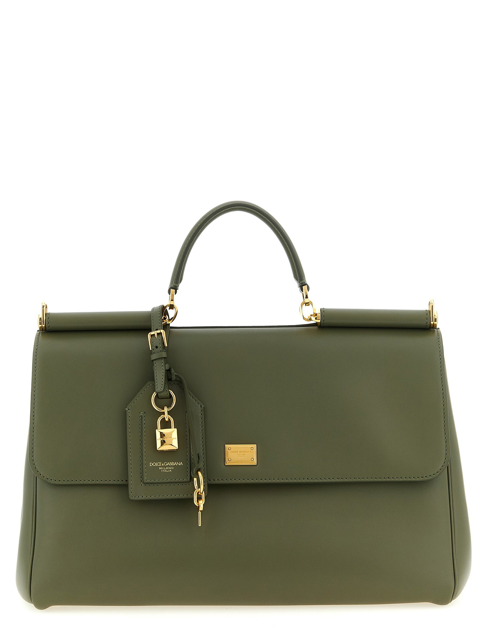 Dolce & Gabbana Green Calfskin Maxi Handbag