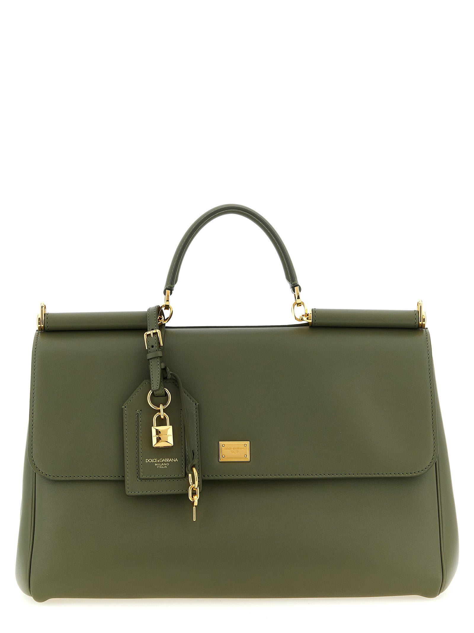 Dolce & Gabbana Green Calfskin Maxi Handbag