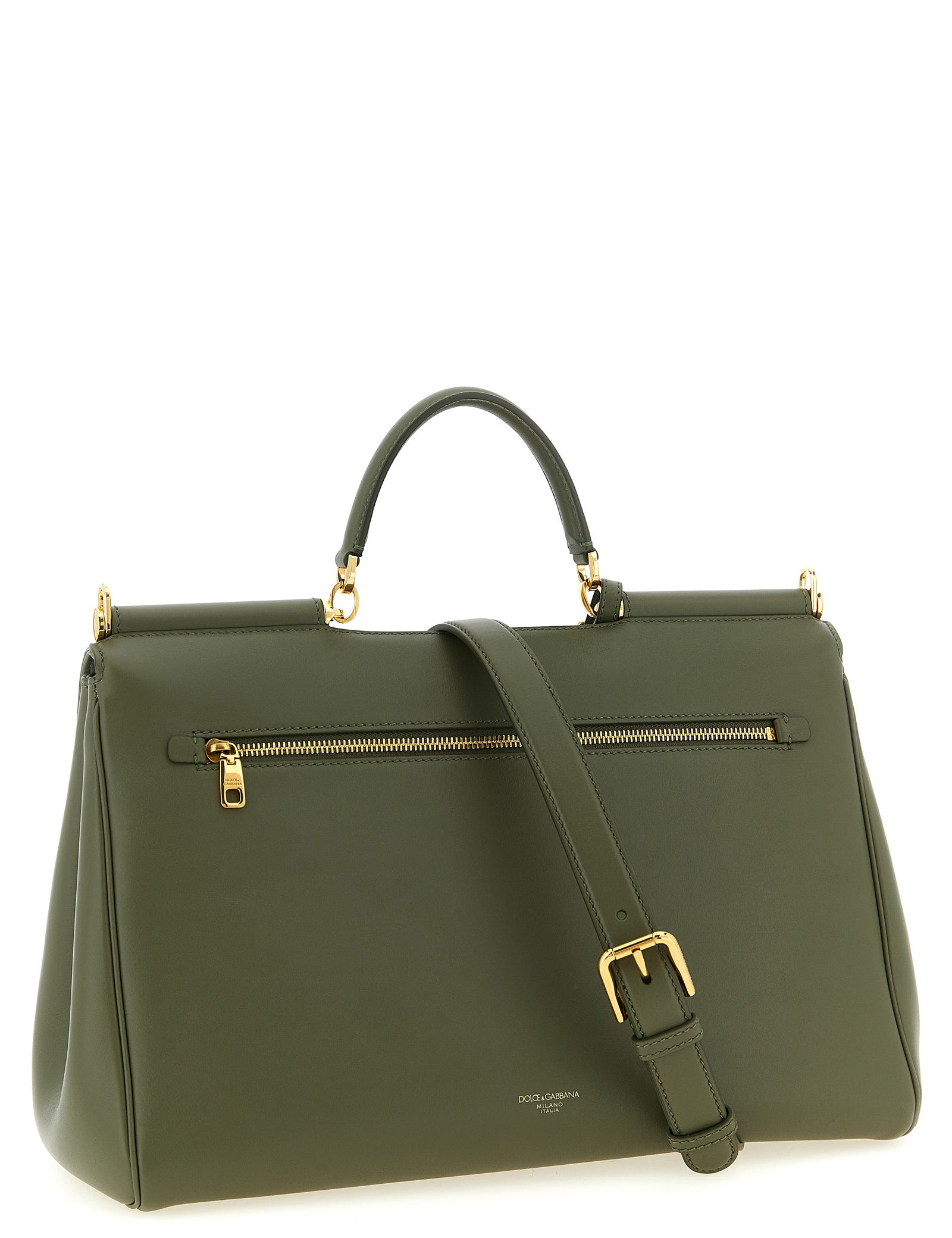 Dolce & Gabbana Green Calfskin Maxi Handbag
