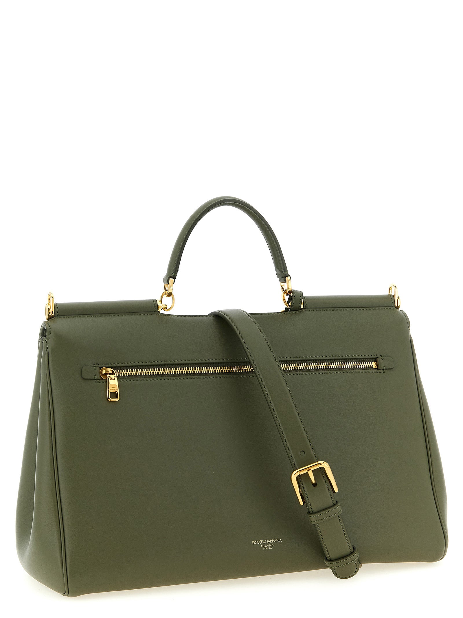 Dolce & Gabbana Green Calfskin Maxi Handbag