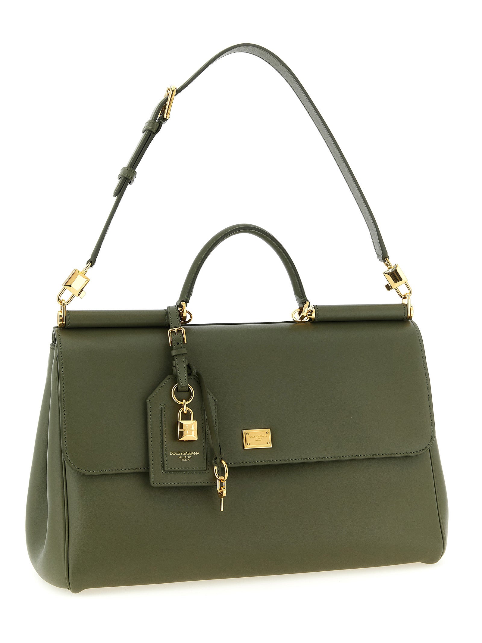 Dolce & Gabbana Green Calfskin Maxi Handbag