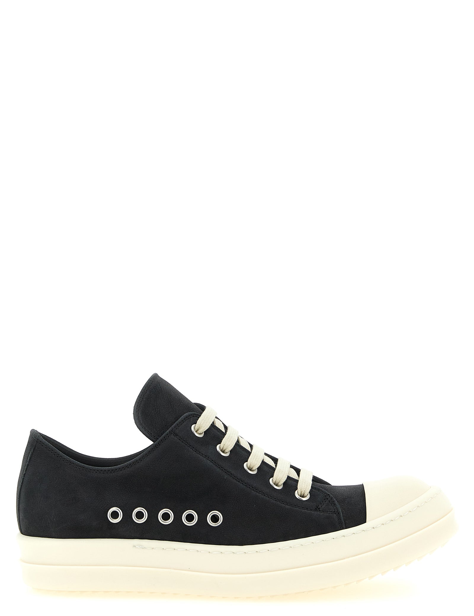 Rick Owens Black Calfskin Low Top Sneakers