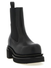 Rick Owens Black Goatskin Ankle Boots