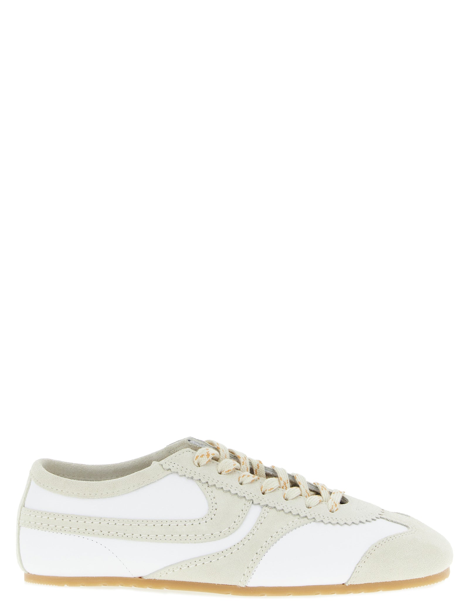 Dries Van Noten Beige Cowhide and Suede Low Top Sneakers
