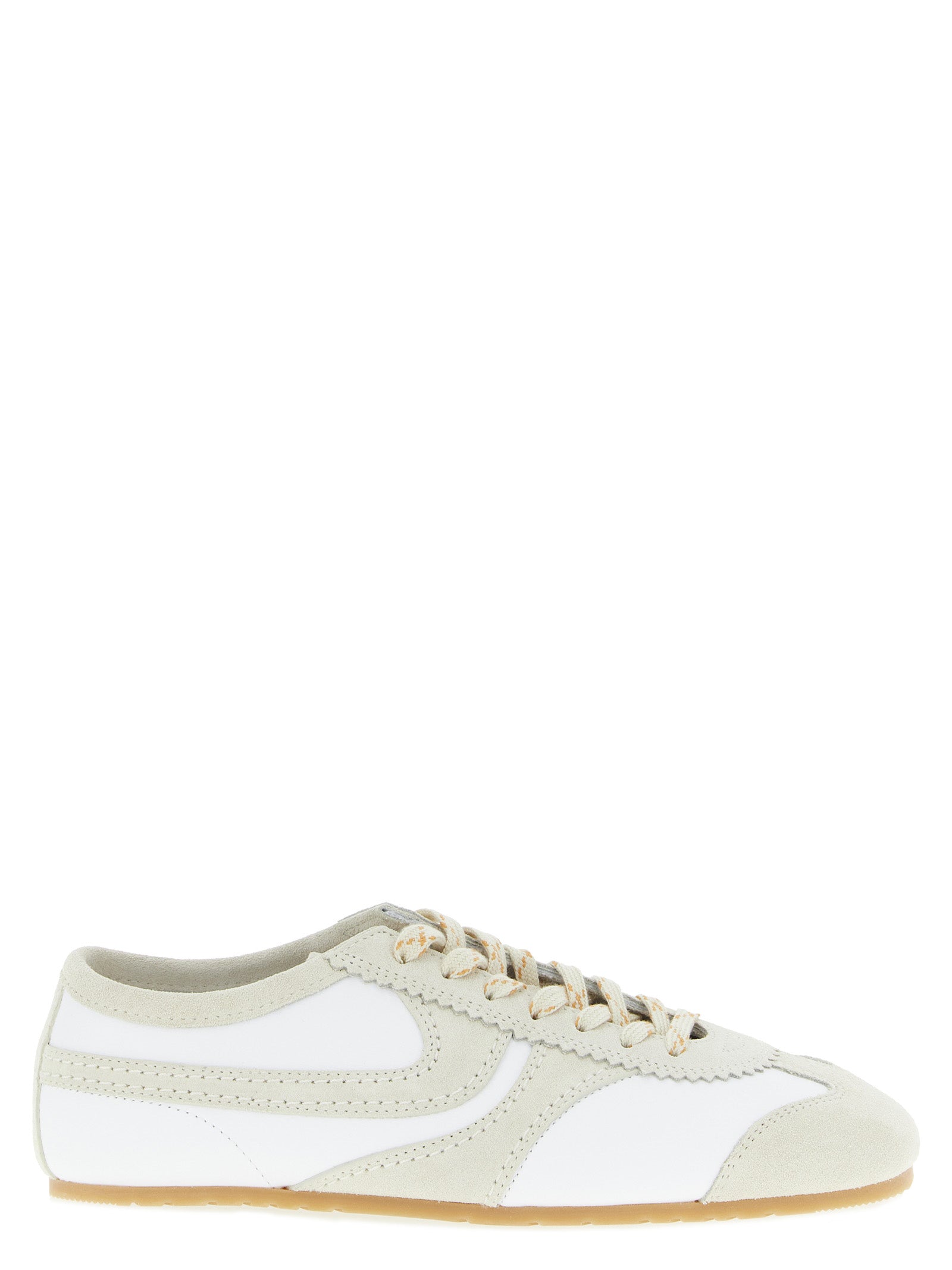 Dries Van Noten Beige Cowhide and Suede Low Top Sneakers