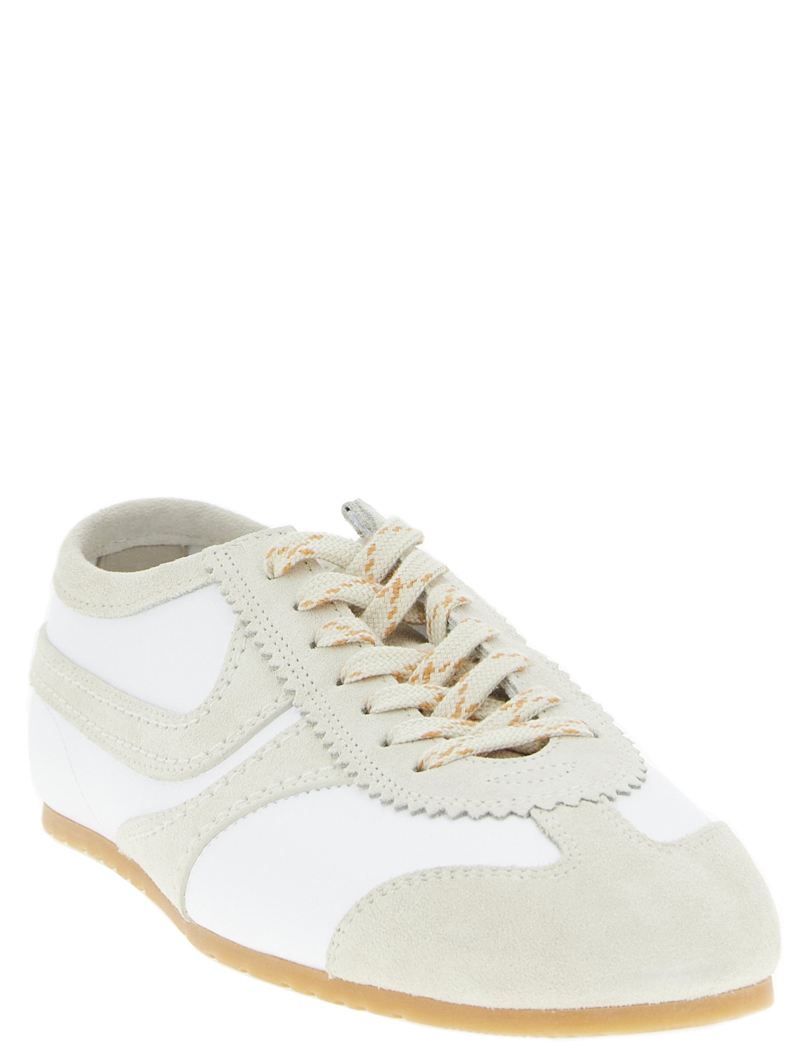 Dries Van Noten Beige Cowhide and Suede Low Top Sneakers