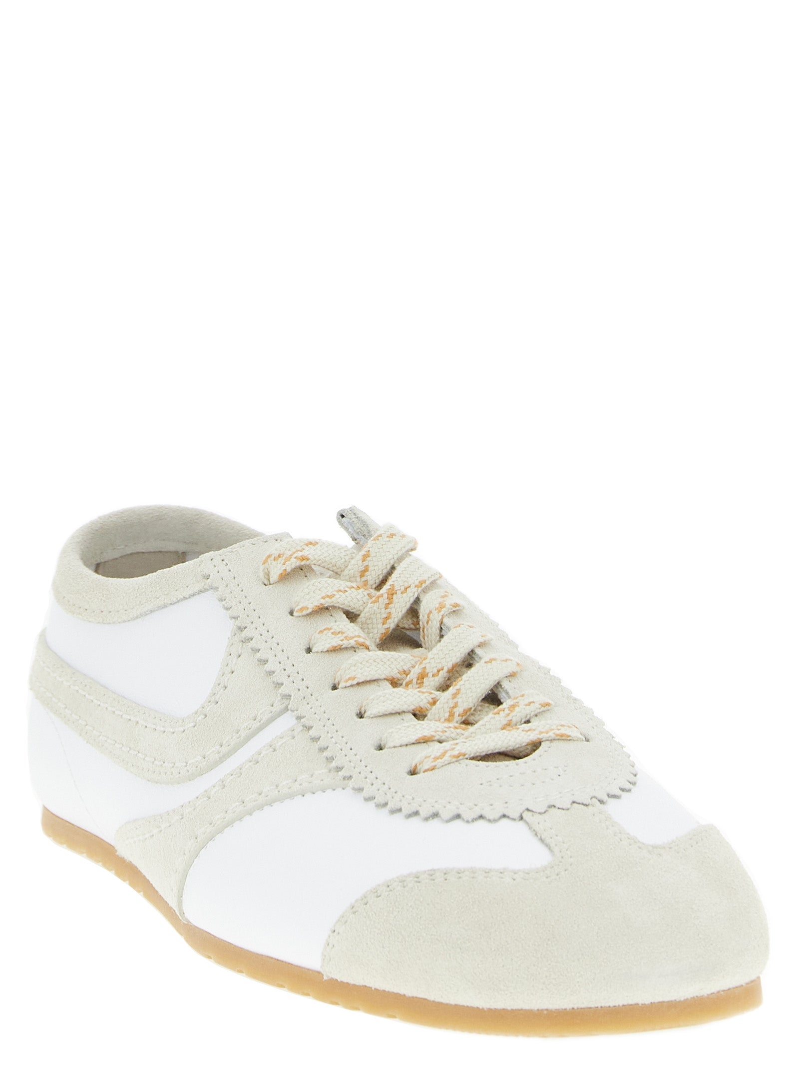 Dries Van Noten Beige Cowhide and Suede Low Top Sneakers