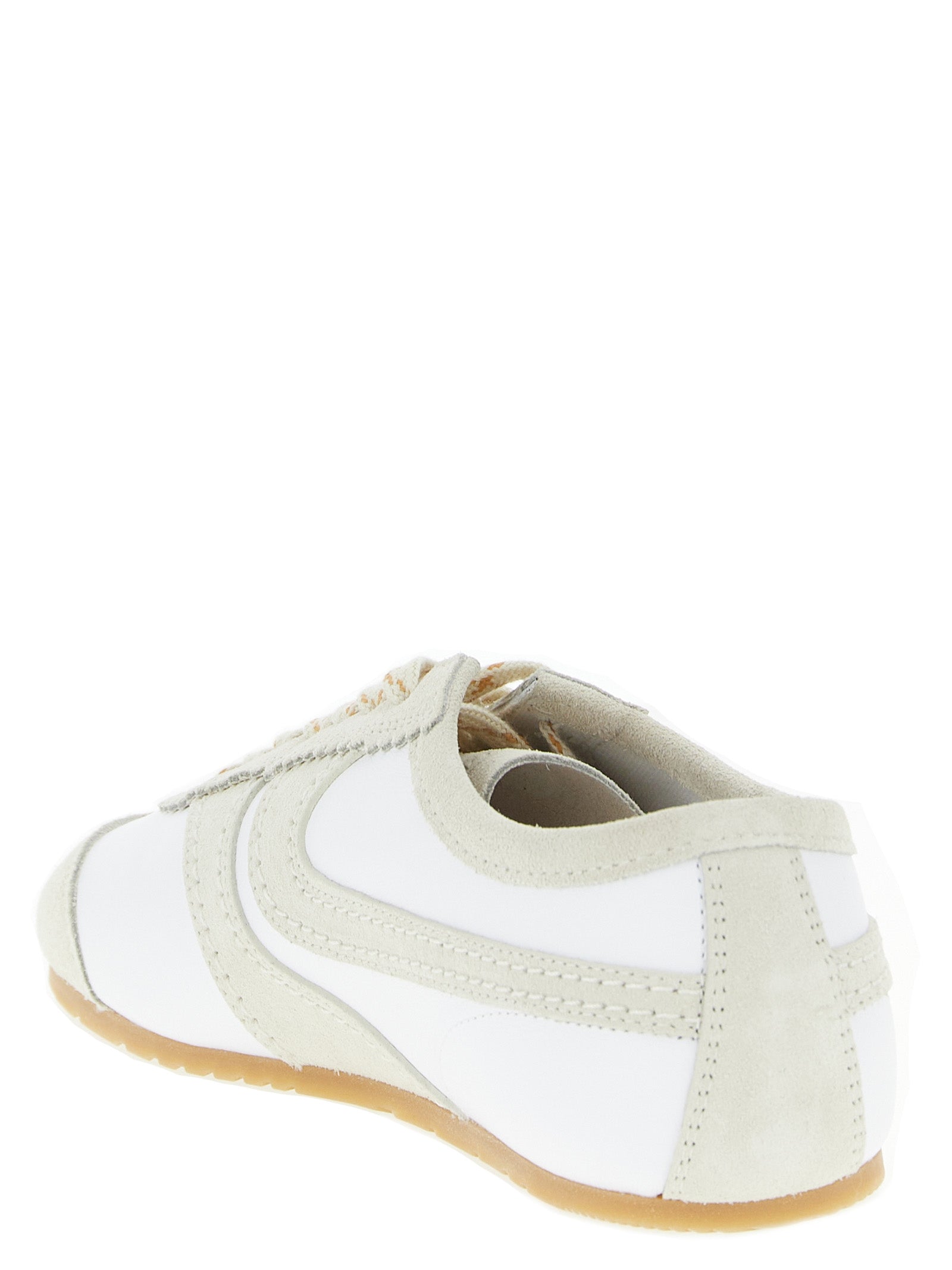 Dries Van Noten Beige Cowhide and Suede Low Top Sneakers