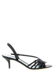 Valentino Garavani Black Calfskin Stiletto Heel Sandals