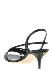 Valentino Garavani Black Calfskin Stiletto Heel Sandals