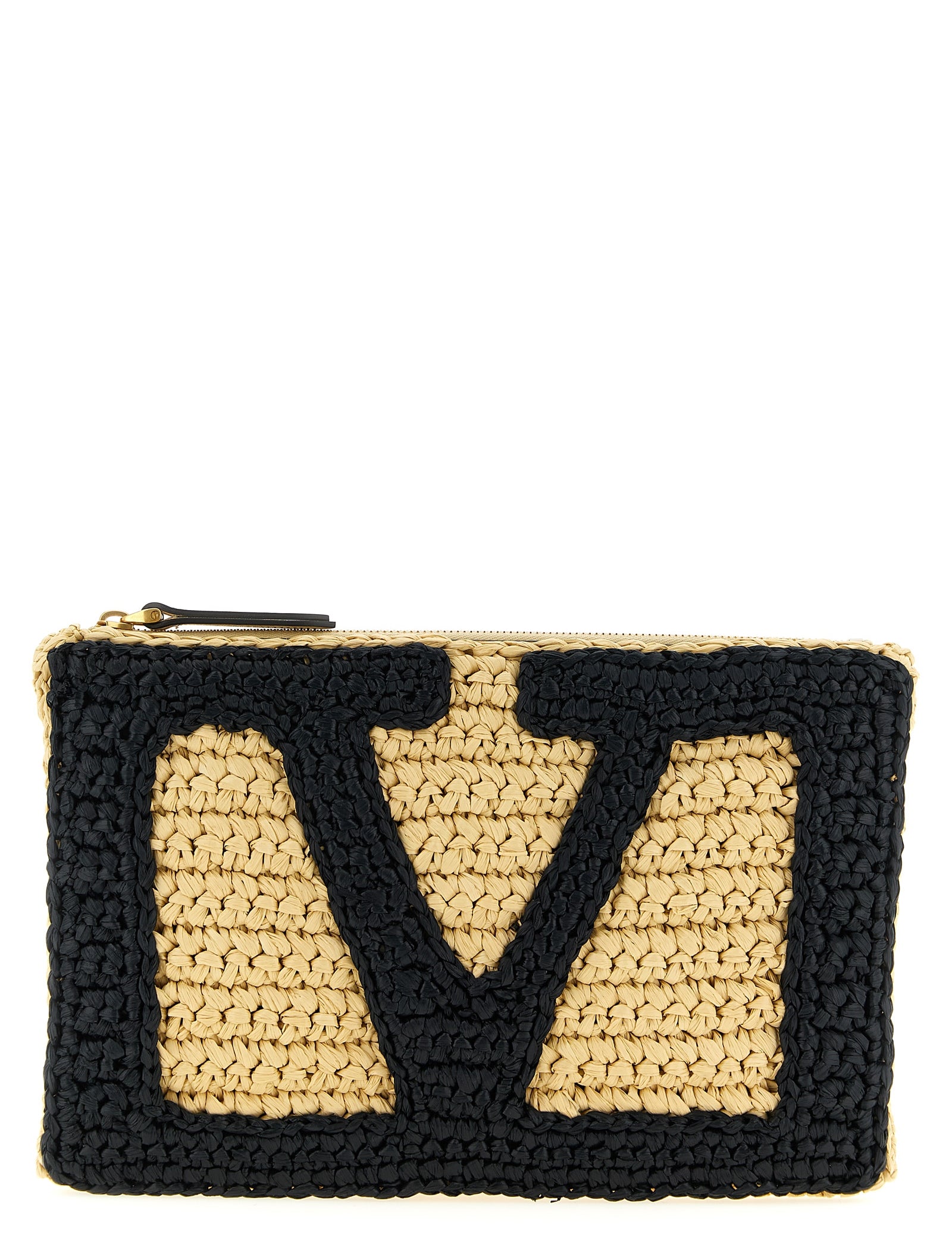 Valentino Garavani Black Viscose Clutch Bag