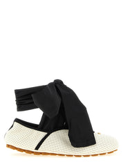 Valentino Garavani White/Black Lamb Leather Ballet Flats