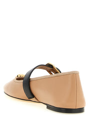 Versace Pink Multicolor Lamb Leather Ballet Flats