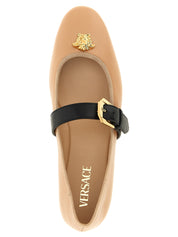 Versace Pink Multicolor Lamb Leather Ballet Flats