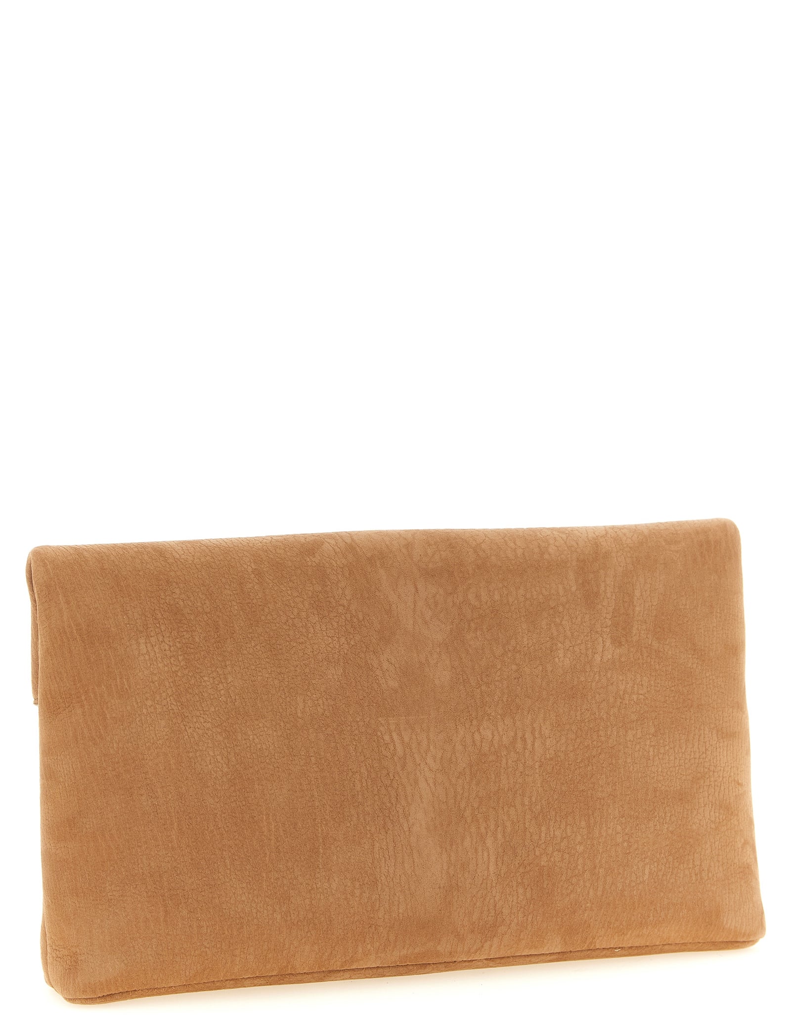 Saint Laurent Brown Lamb Leather Clutch Bag