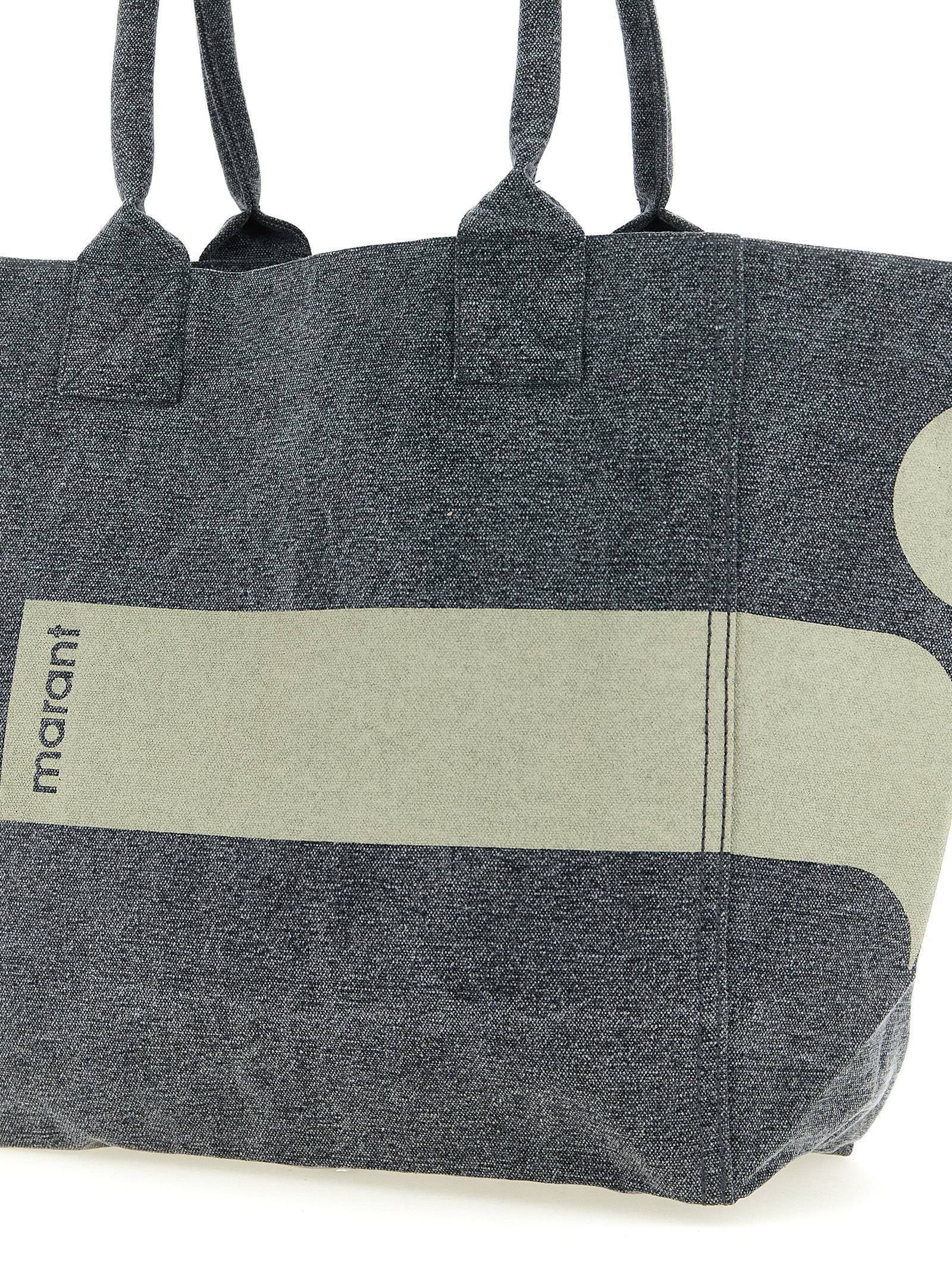 Isabel Marant Black Cotton Canvas Tote Bag