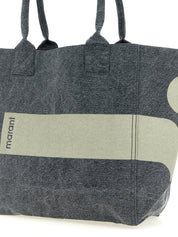 Isabel Marant Black Cotton Canvas Tote Bag