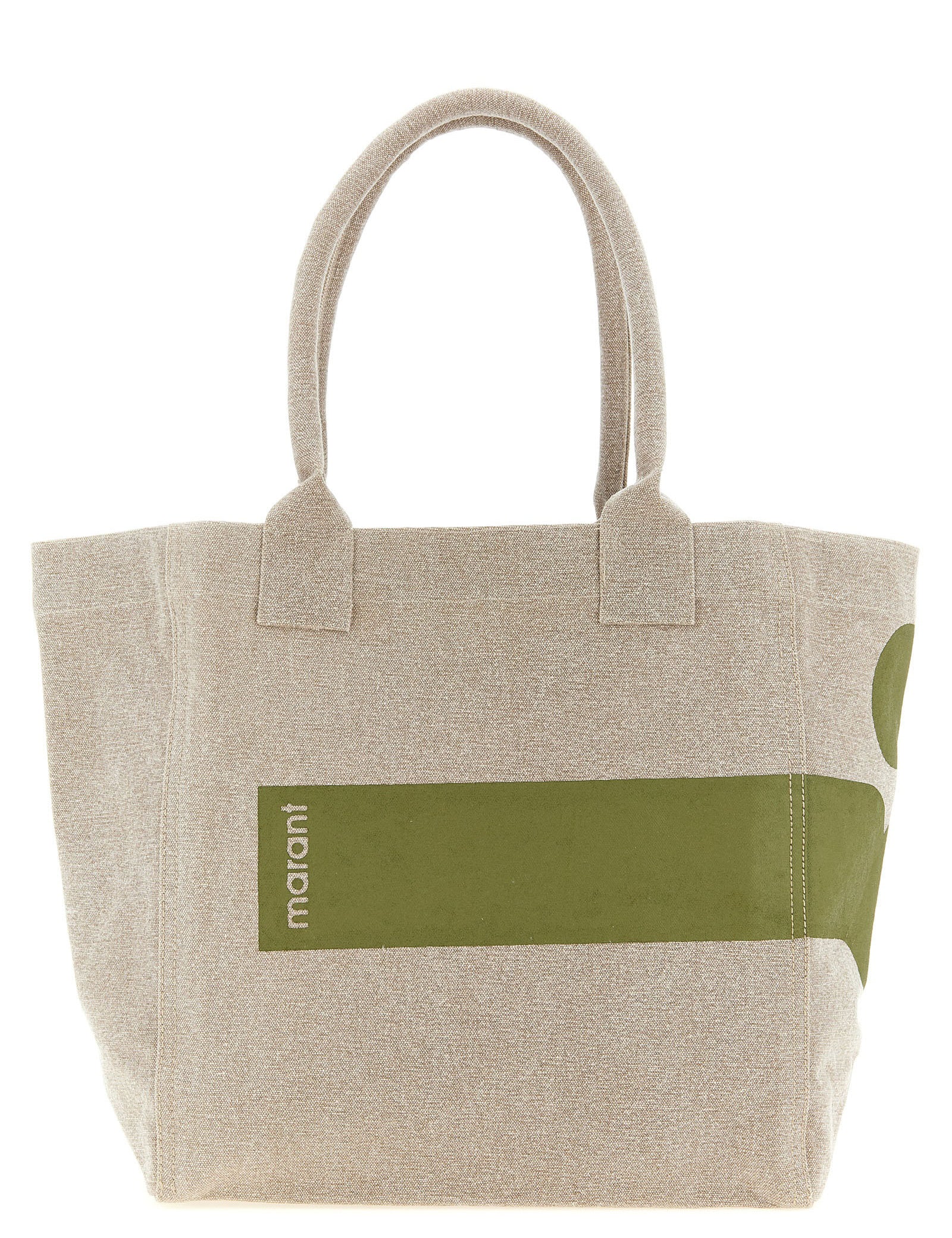 Isabel Marant Green Cotton Canvas Tote Bag