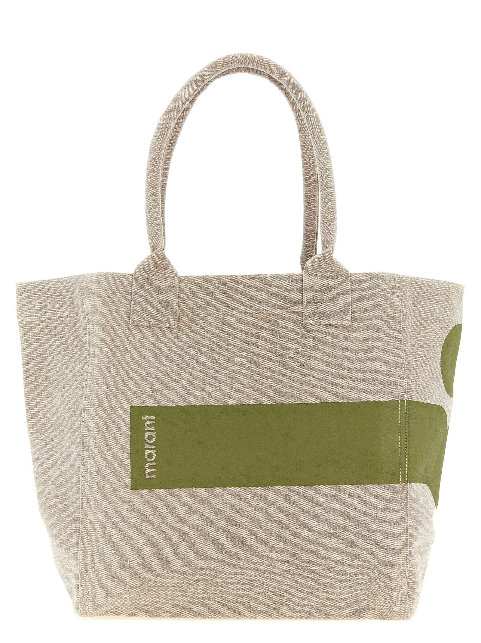 Isabel Marant Green Cotton Canvas Tote Bag