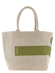 Isabel Marant Green Cotton Canvas Tote Bag