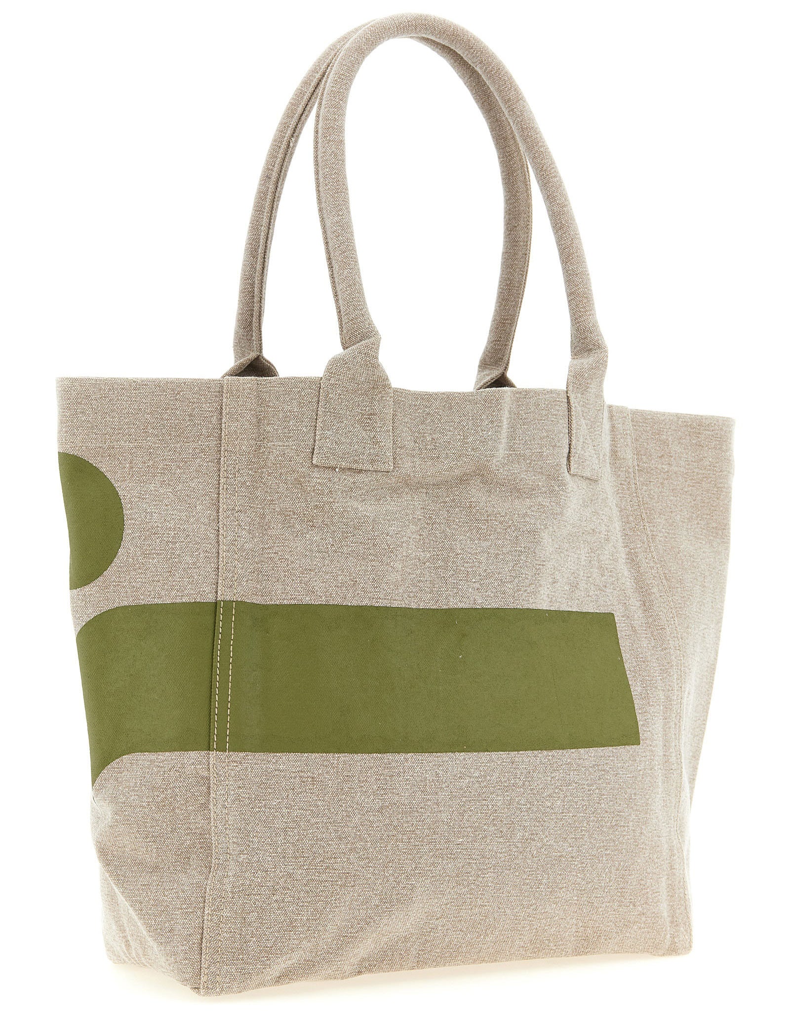 Isabel Marant Green Cotton Canvas Tote Bag