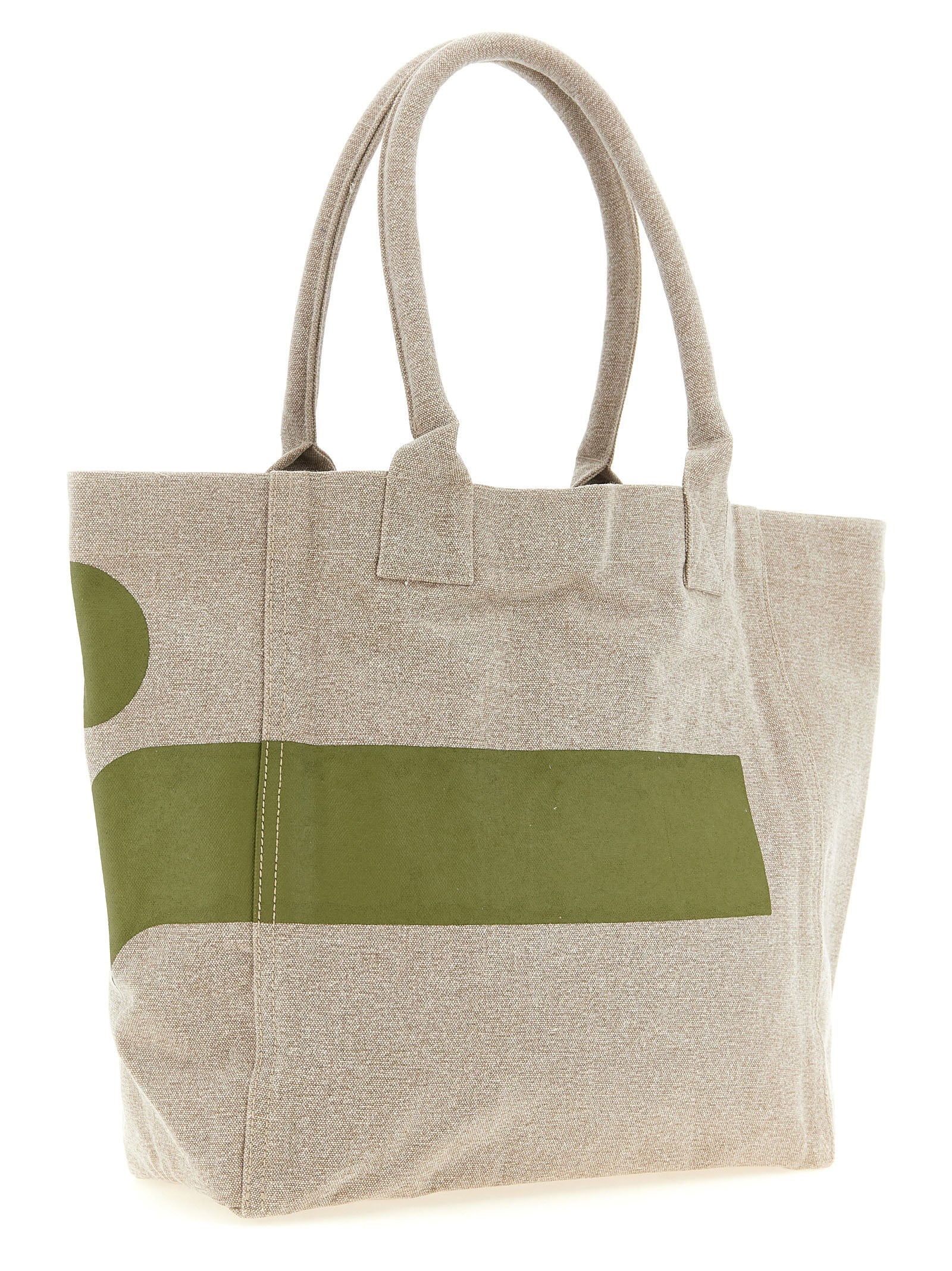 Isabel Marant Green Cotton Canvas Tote Bag