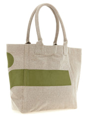 Isabel Marant Green Cotton Canvas Tote Bag