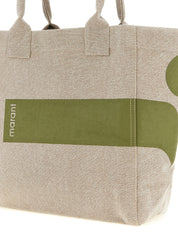 Isabel Marant Green Cotton Canvas Tote Bag