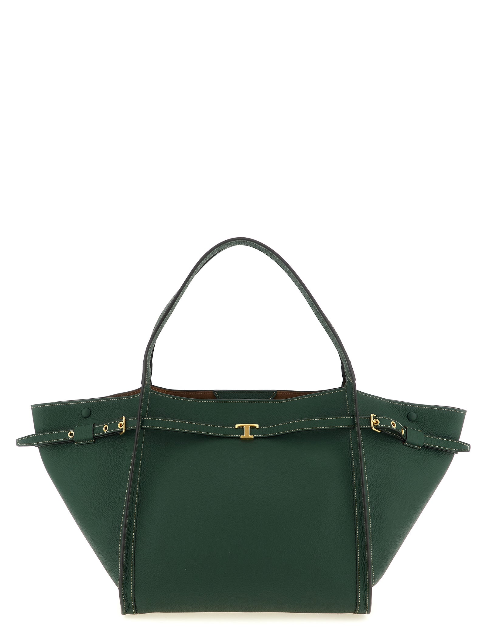 Tod's Green Calfskin Medium Shopping Bag