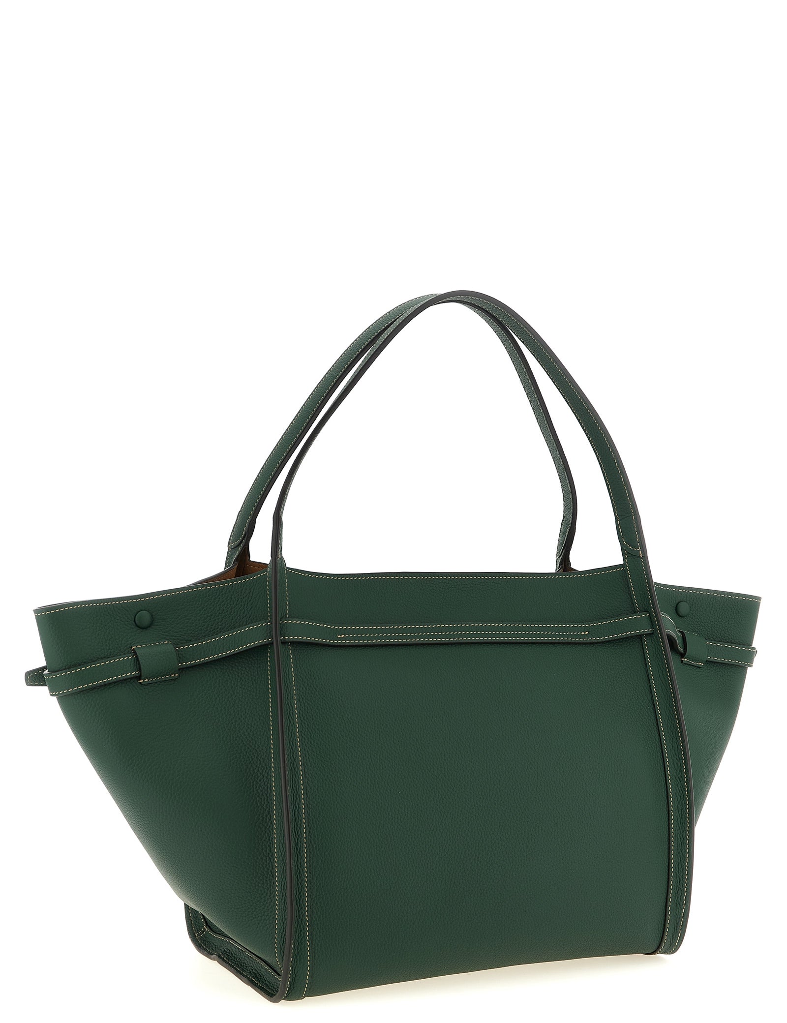 Tod's Green Calfskin Medium Shopping Bag
