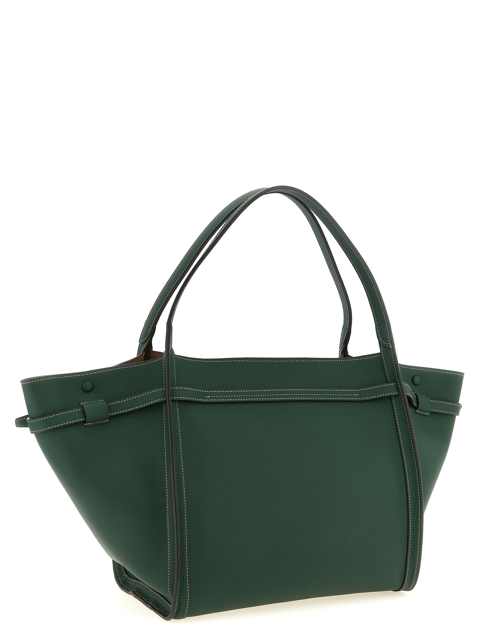 Tod's Green Calfskin Medium Shopping Bag